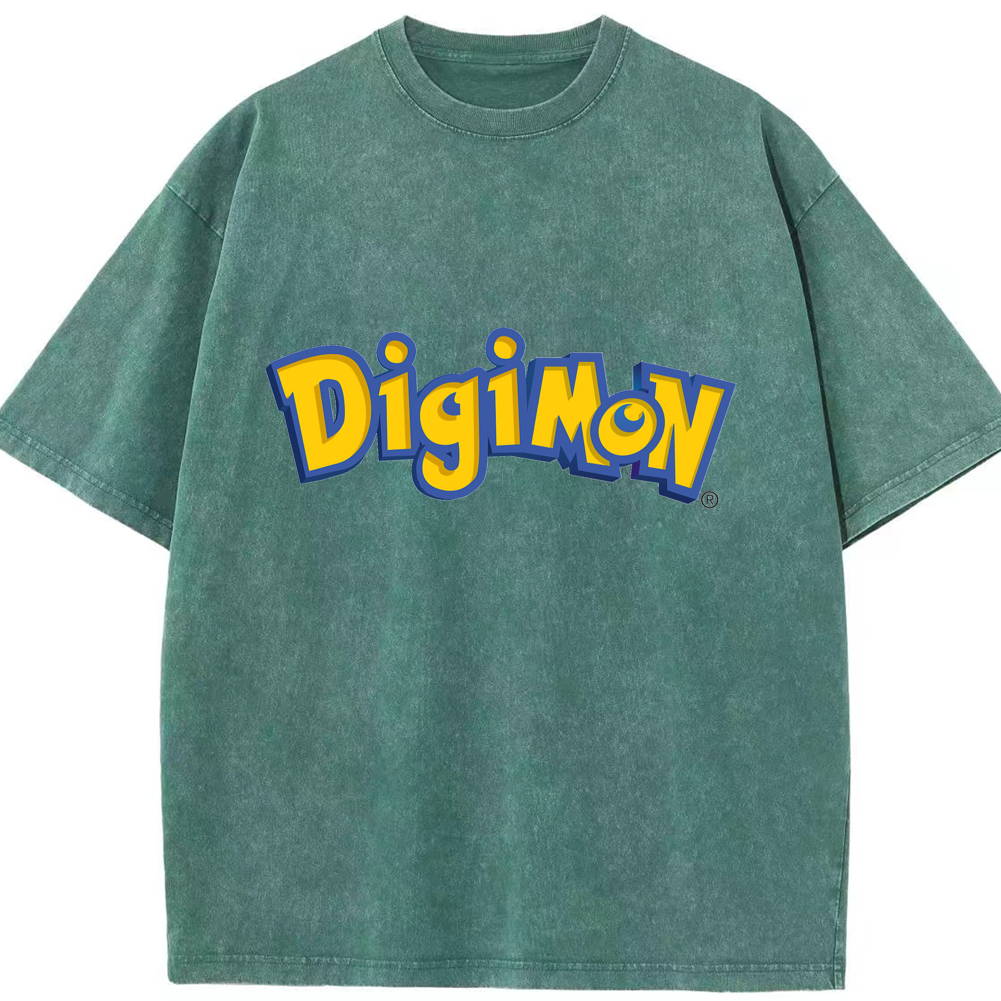 （画像用） Digimon デジタルモンスター/デジモン 綿100% ヴィンテージ風 半袖Tシャツ（フロントプリント）